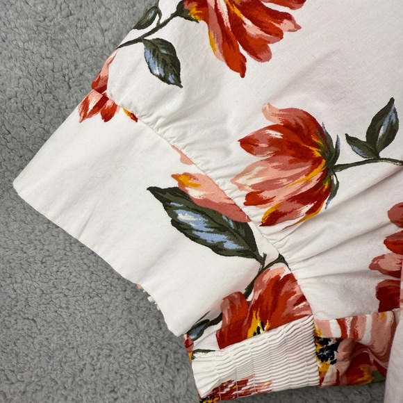 Lane Bryant belted peplum style top red floral size 24 preowned - Picture 3 of 10